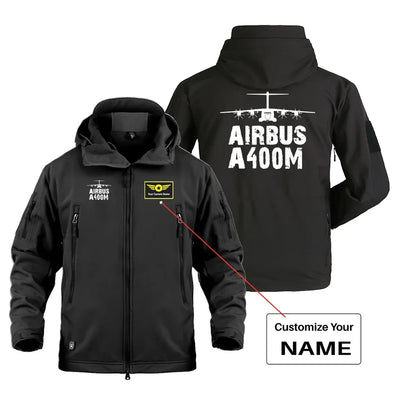 Airbus A400M & Plane Military Jackets (Customizable) aviation design printed on heavy cotton shell with field-style pockets m.