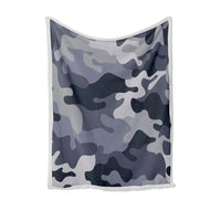 Thumbnail for Military Camouflage Army Gray Bed Blankets & aviation print on soft fleece blanket.
