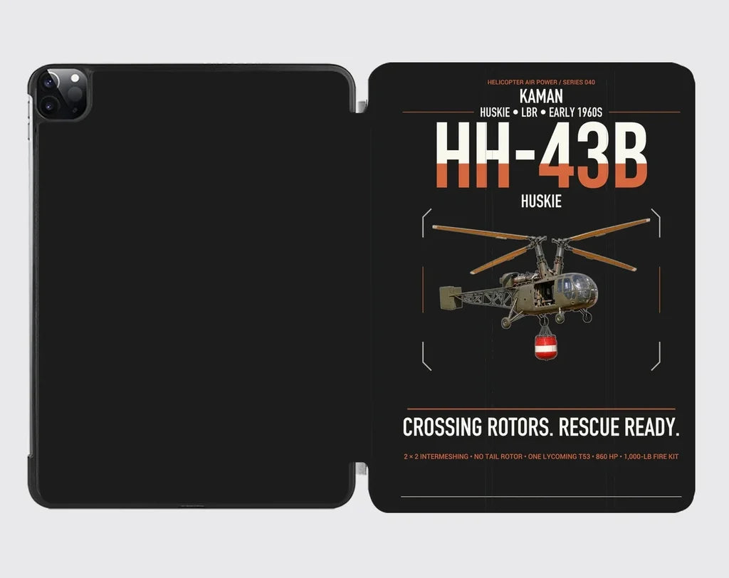 Kaman HH-43B Huskie design on black ipad tablet case