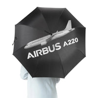 Thumbnail for The Airbus A220 aviation design on windproof polyester umbrella.