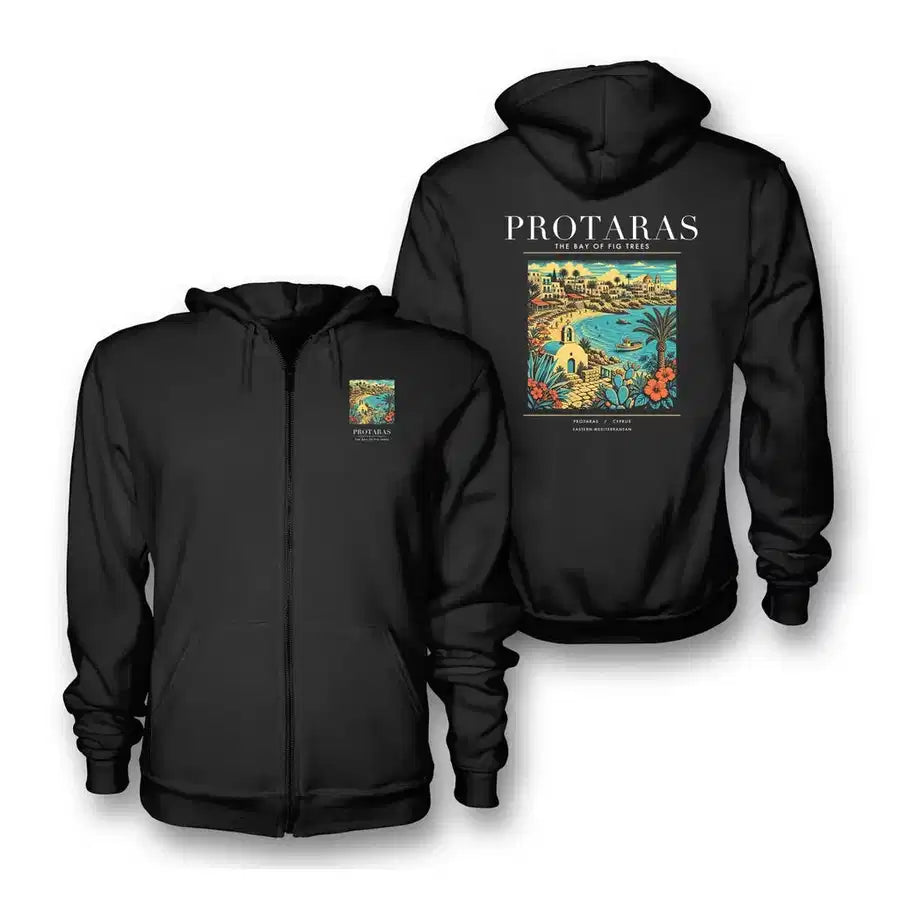 PROTARAS - Poster - Zipped Hoodie - Black