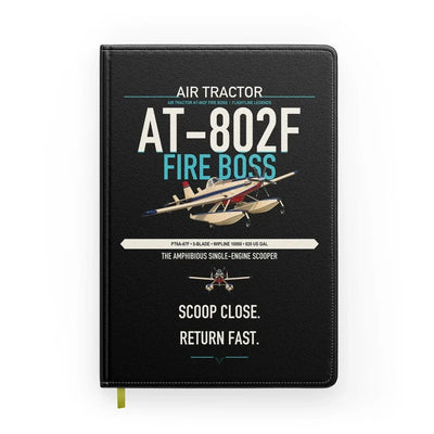 Air Tractor AT-802F Fire Boss design on black notebook