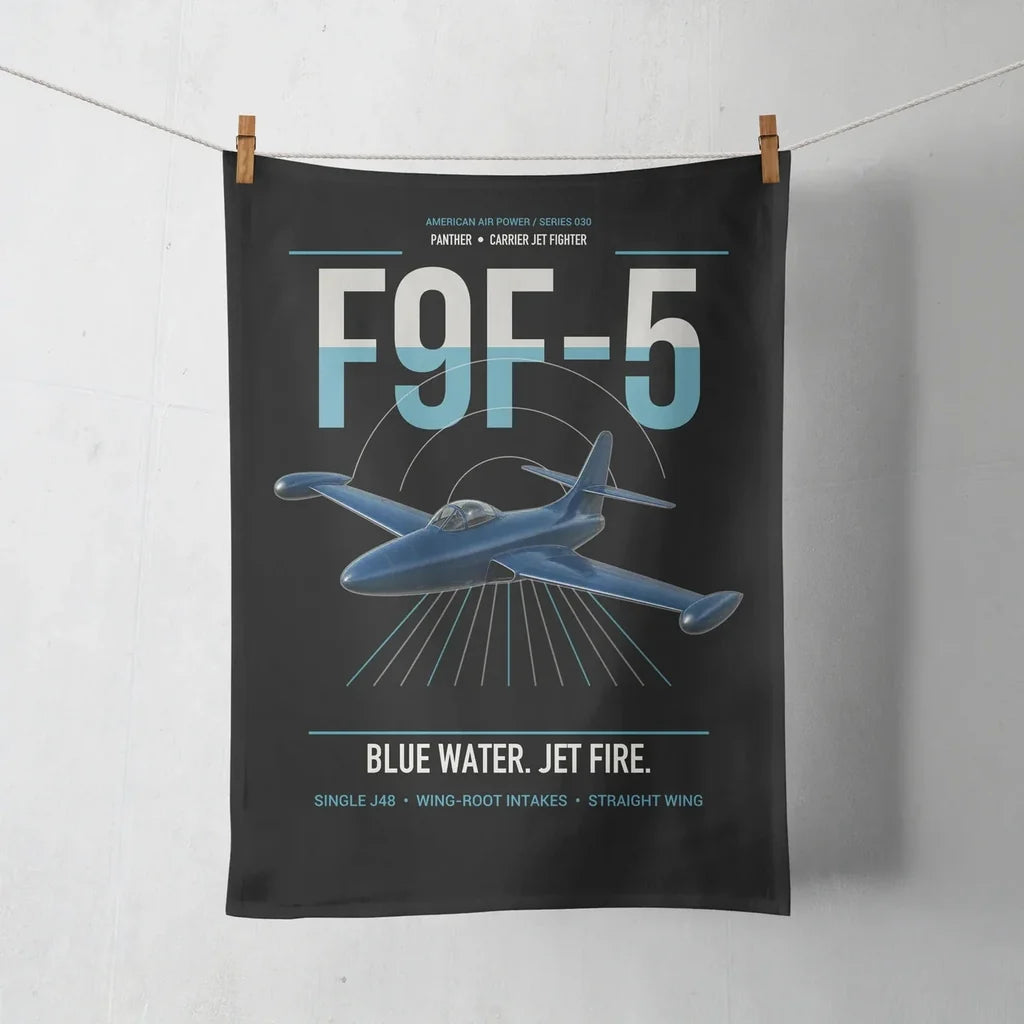 F9F-5 Panther design on black towel