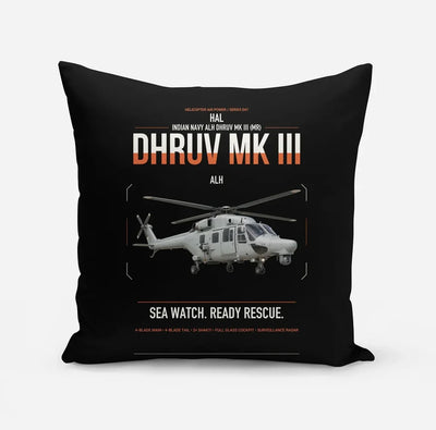 HAL ALH Dhruv Mk III design on black pillow