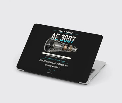 AE 3007 design on black MacBook case