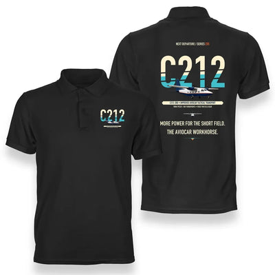 CASA C-212-200 Aviocar design on black polo