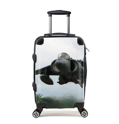 Departing Super Fighter Jet Cabin Size aviation luggage in durable shell.