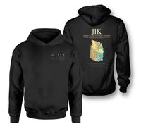 Thumbnail for Ikaria Island National Airport (JIK) design on black double-side hoodie
