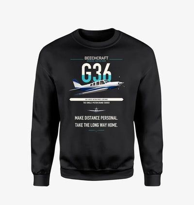 Beechcraft Bonanza G36 design on black sweatshirt