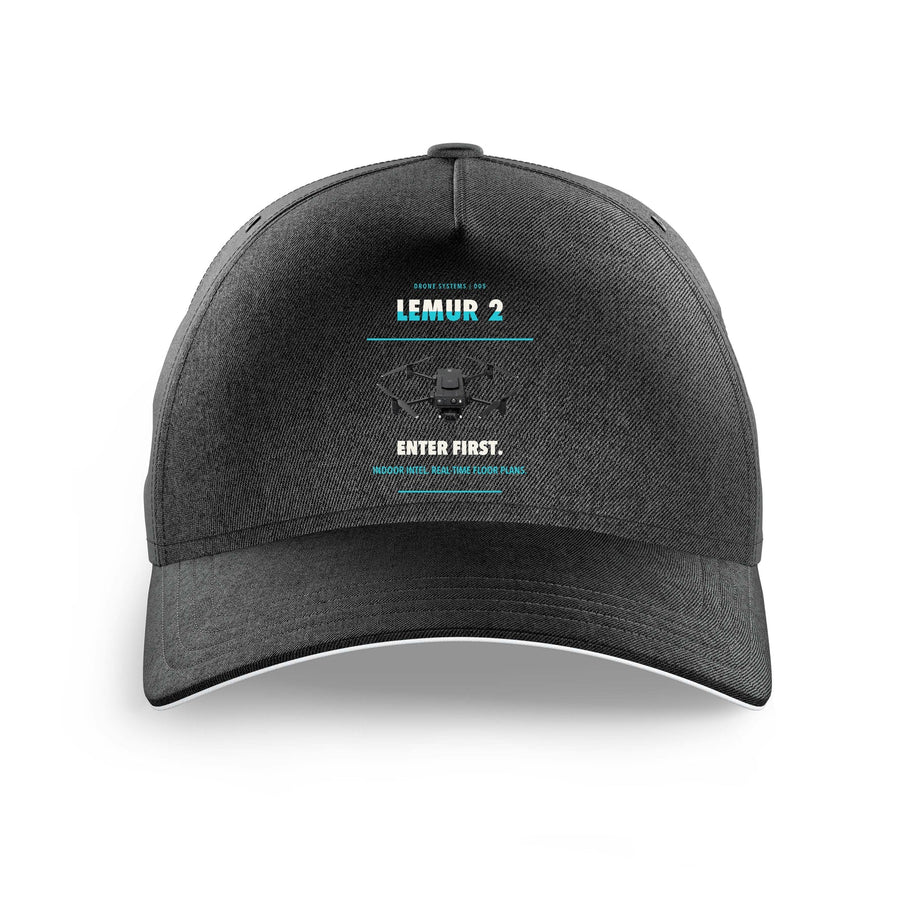 BRINC LEMUR 2 design on black printed hat