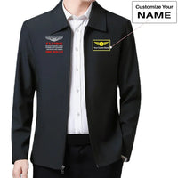Thumbnail for Flying One Ball aviation design printed on modern wool-blend shell with tailored fit stylish coat.