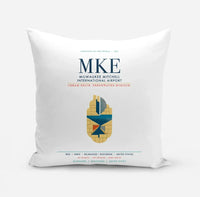 Thumbnail for Milwaukee Mitchell International Airport (MKE) design on white pillow