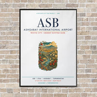 Thumbnail for Ashgabat International Airport ASB vertical canvas print - framed - white background