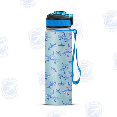 Super Funny Airplanes Sports aviation design on sport kettle, insulated bottle with sport spout.