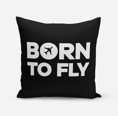 Born To Fly aviation design on soft polyester filling pillow.