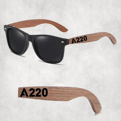 Airbus A220 Flat Text aviation sunglasses in premium polarised lenses with metal frame.