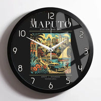 Thumbnail for MAPUTO - Poster - Wall Clock Framed - Black