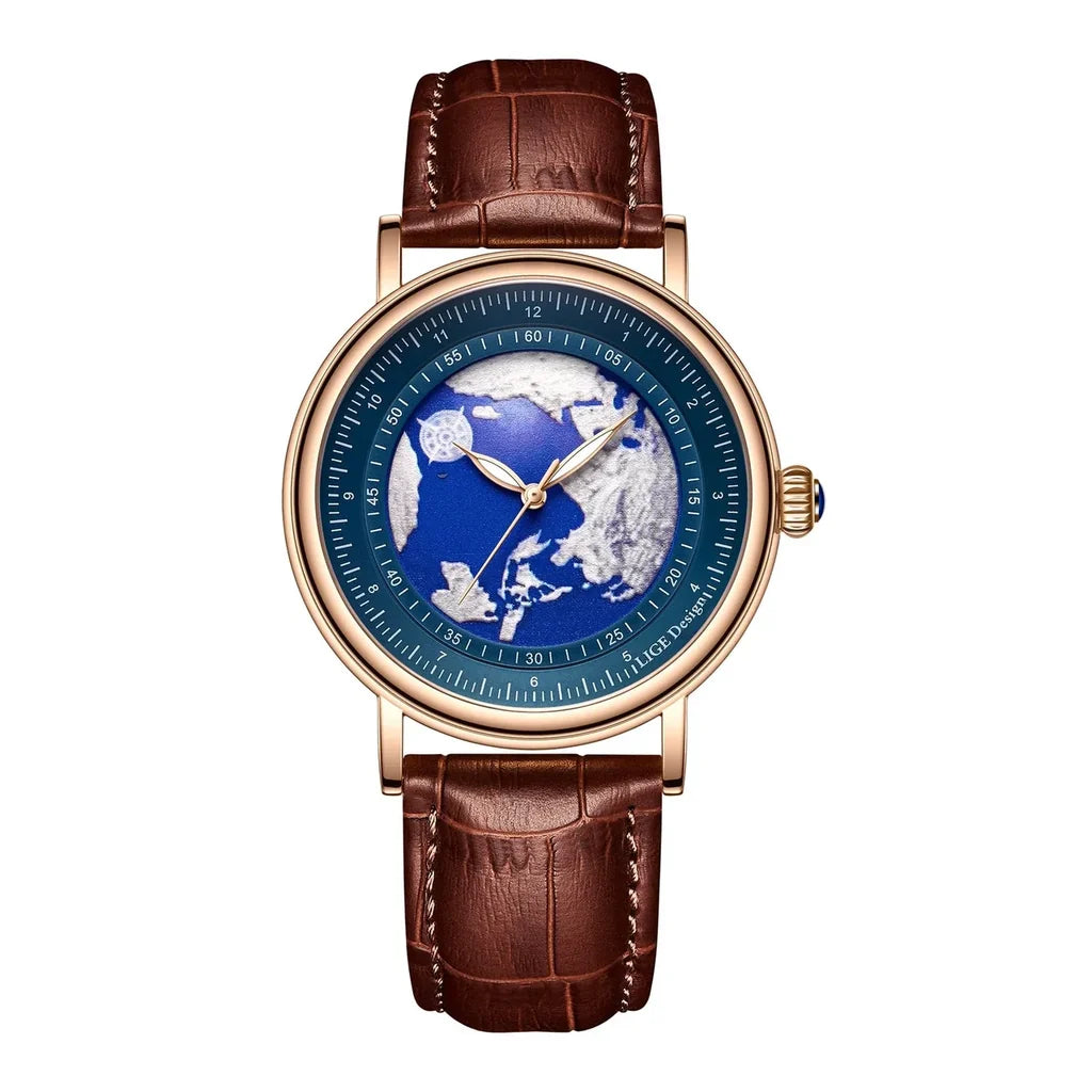 Waterproof Luminous Unique aviation-themed watch, polished stainless steel.