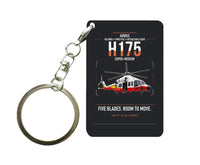 Thumbnail for Airbus H175 design on black designed key chain, double-side print