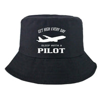 Thumbnail for Get High Every Day Sleep With A Pilot summer hat - black