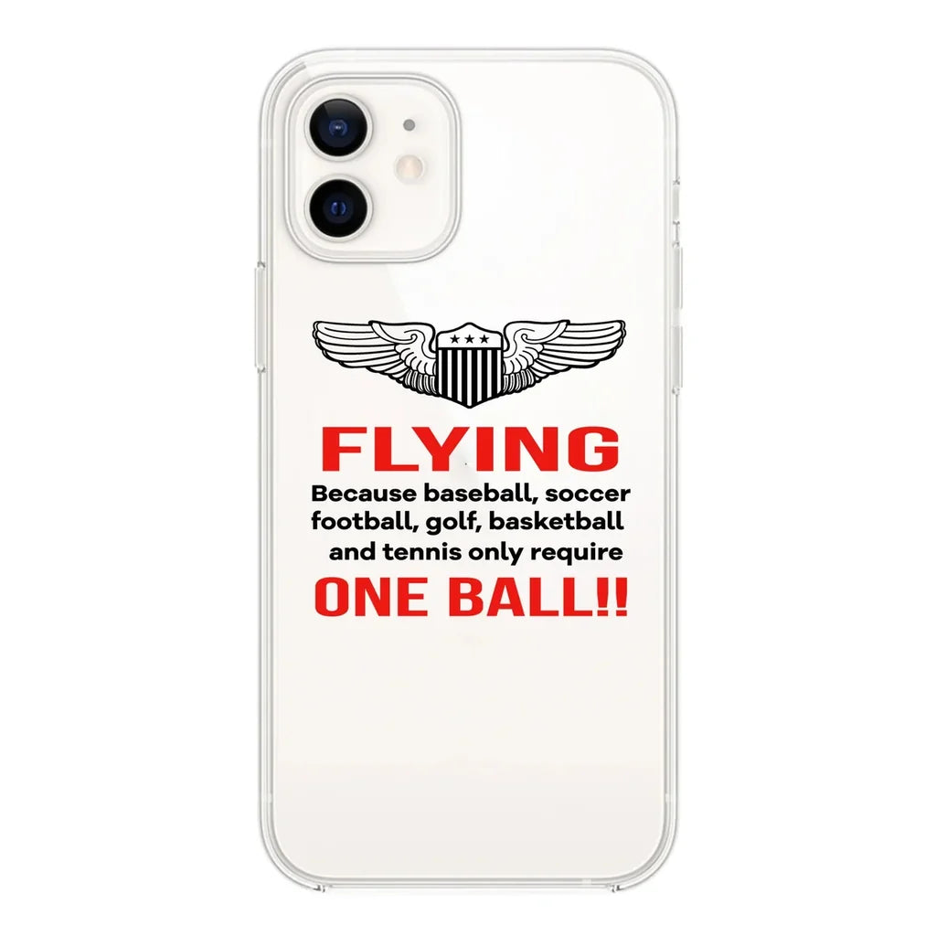 Flying One Ball Transparent Silicone aviation themed transparent iPhone case for iPhone.