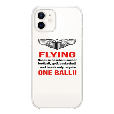 Flying One Ball Transparent Silicone aviation themed transparent iPhone case for iPhone.