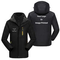 Thumbnail for Custom Design Image Logo aviation design printed on heavyweight insulated shell with snow cuffs thick ski jacket.