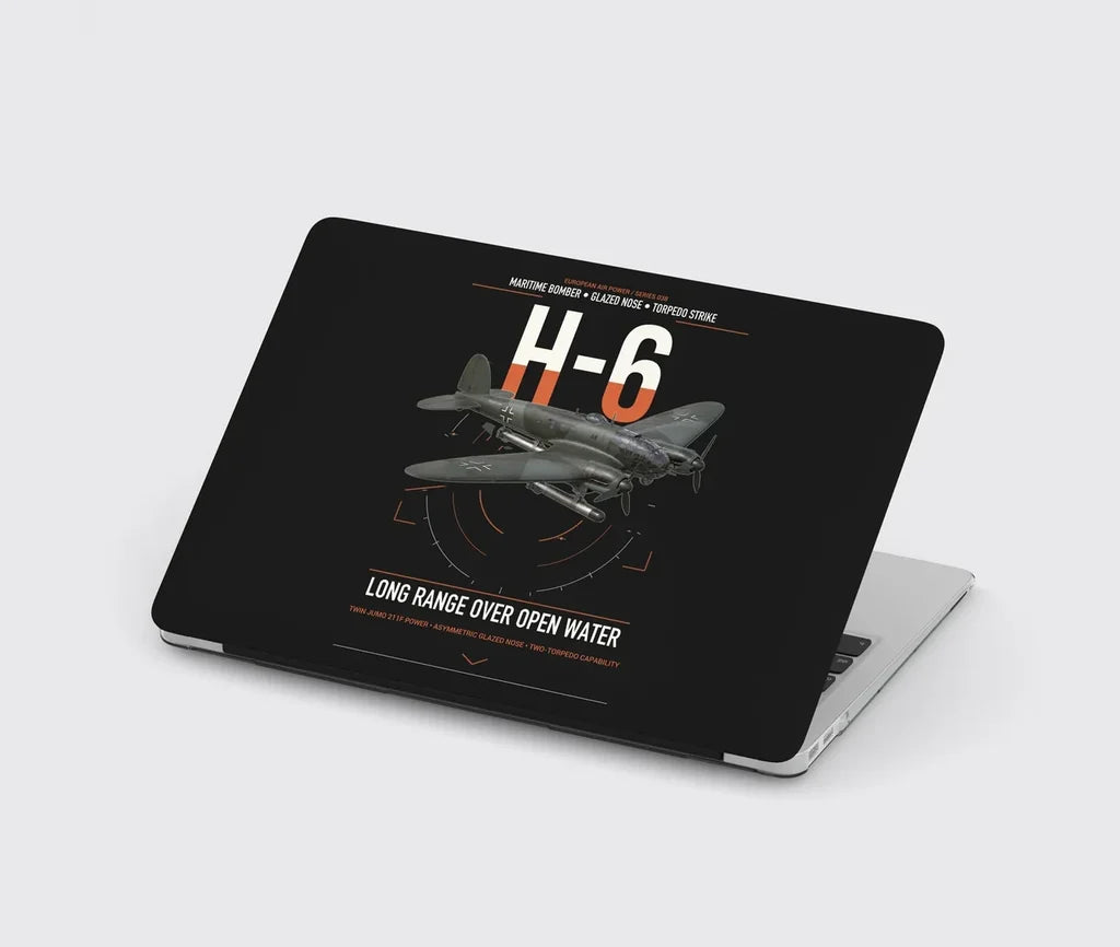 Heinkel He 111H-6 design on black MacBook case