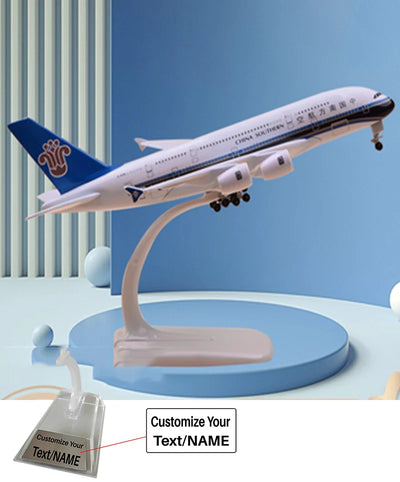 Side view of China Southern Airlines Boeing 777 Airplane Model (16CM) aviation 16-18cm scale model aircraft in diecast metal.