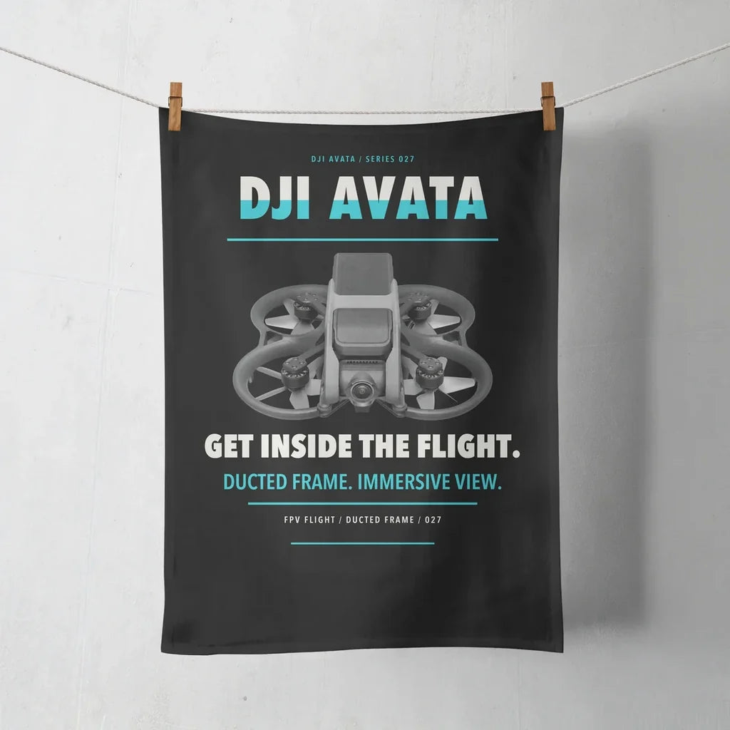 DJI Avata design on black towel