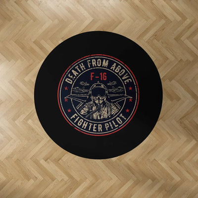 Fighter Jet 16 - Death From Above Carpet & Floor Mats (Round) aviation design on durable carpet pile with non-slip backing ro.