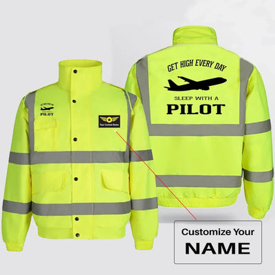 Get High Every Day Sleep With A aviation design printed on insulated shell with high-visibility reflective panels reflective.