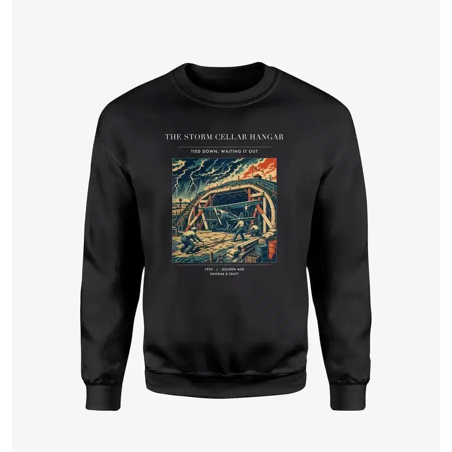 VINTAGE G4244 - The Storm Cellar Hangar - Designed Sweatshirts design on black