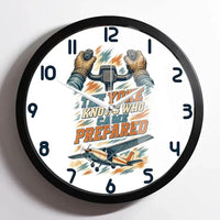 Thumbnail for The Yoke Knows Who Came Prepared design on white framed wall clock