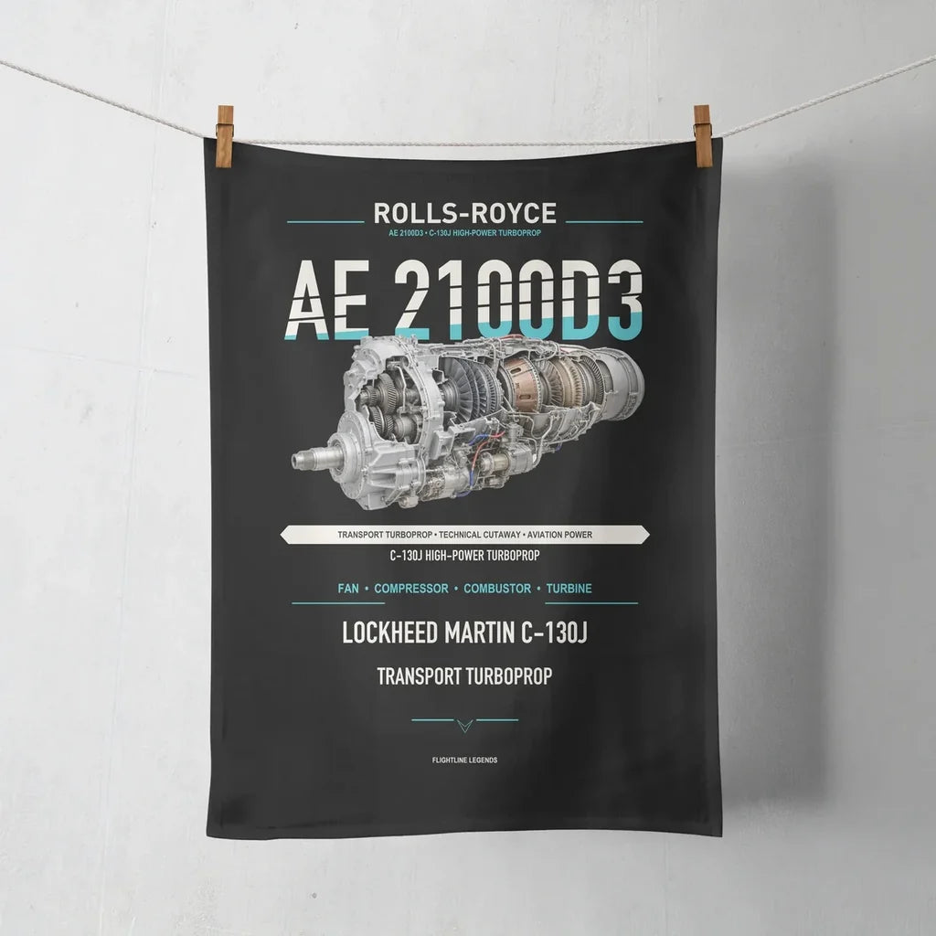 AE 2100D3 design on black towel