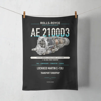AE 2100D3 design on black towel