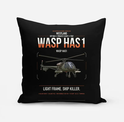 Westland Wasp HAS1 design on black pillow