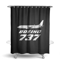 Thumbnail for The Boeing 737 aviation design on waterproof polyester shower curtain.