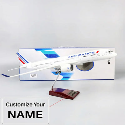 Side view of Air France Airbus A350 Airplane Model (1/142 Scale) aviation LED model airplane in diecast metal with LED lighti.