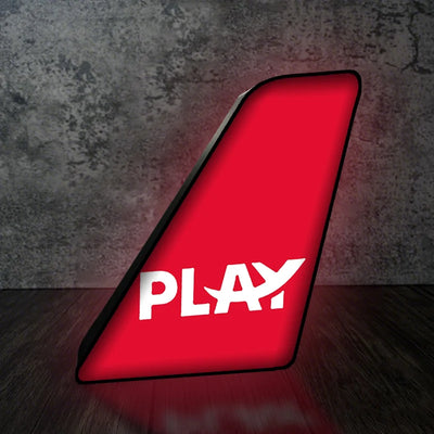 Play Airlines Led Aircraft Tail aviation art 3D aircraft tail lamp in premium acrylic with LED.