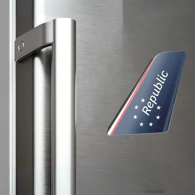 Republic Airlines aviation design tail magnet in 3D metal with magnetic back.