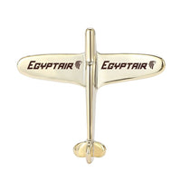 Thumbnail for Side view of Egyptair Airlines Airplane Shape aviation airplane-shape brooch in polished alloy, polished finish.