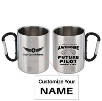 Thumbnail for Future aviation design on outdoor mug, durable insulated construction.