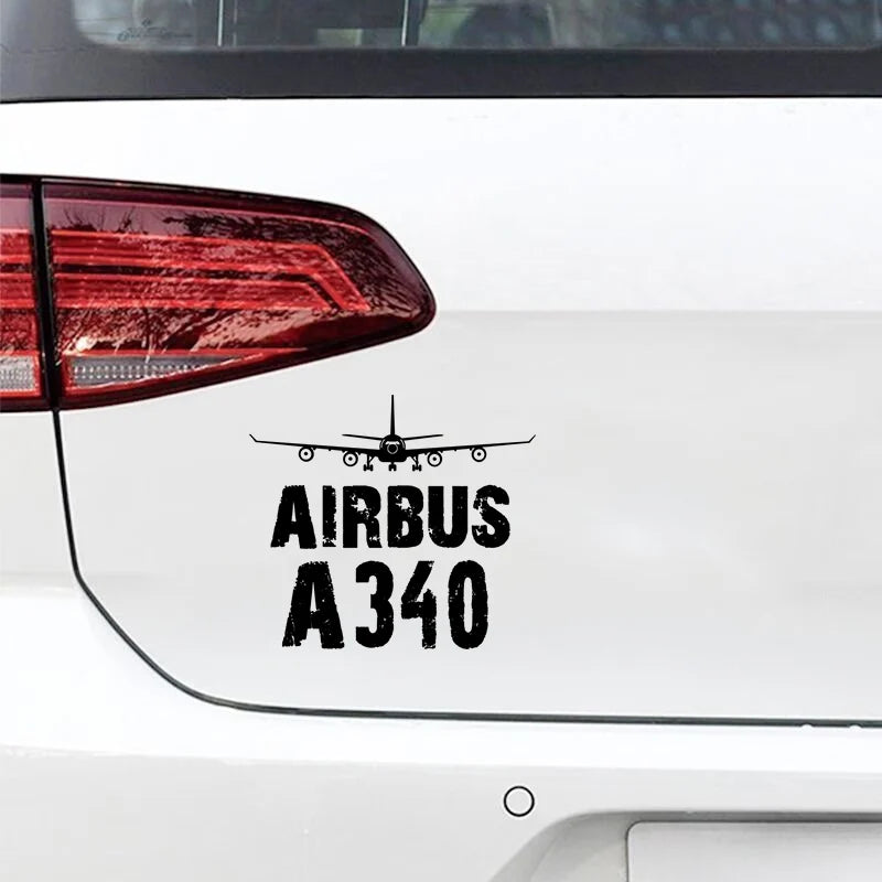 Airbus A340 & Plane Car aviation design car sticker in weather-resistant vinyl.