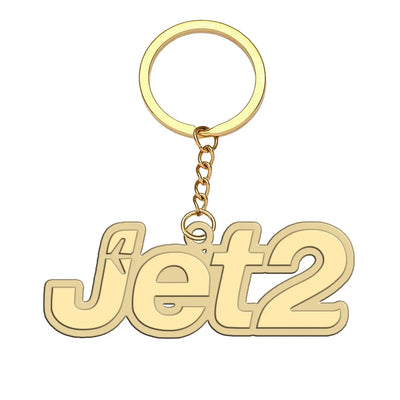 JET2 Airlines aviation hollow key chain in polished alloy.