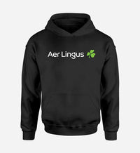 Thumbnail for Aer Lingus Airlines logo printed on black hoodie