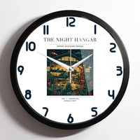 Thumbnail for VINTAGE G4049 - The Night Hangar - Designed Wall Clocks design on white framed