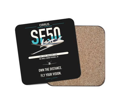 Cirrus Vision Jet G2+ design on black 1 piece coaster