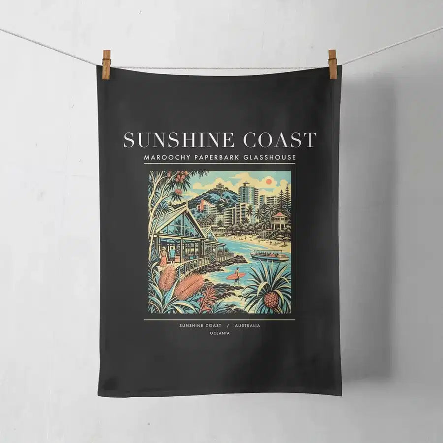 SUNSHINE COAST - Poster - Towel - Black