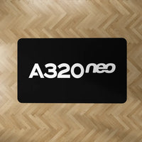 Thumbnail for A320neo & Text aviation design on durable carpet pile with non-slip backing rectangle carpet floor mat.